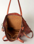 Never Mind Nmbg120C Tote Vintage Handmade Genuine Cowhide Leather Women Bag Western Handbag Purse