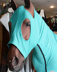 Hilason Spandex Horse Mane Stay Hood Neck Cover With Zipper Teal