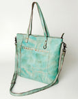 Never Mind Nmbg127A Tote Vintage Handmade Genuine Cowhide Leather Women Bag Western Handbag Purse