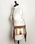 American Darling Cross Body Hand Tooled Saddle Blanket Genuine Leather Women Bag Western Handbag Purse