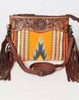 American Darling Cross Body Hand Tooled Saddle Blanket Genuine Leather Women Bag Western Handbag Purse