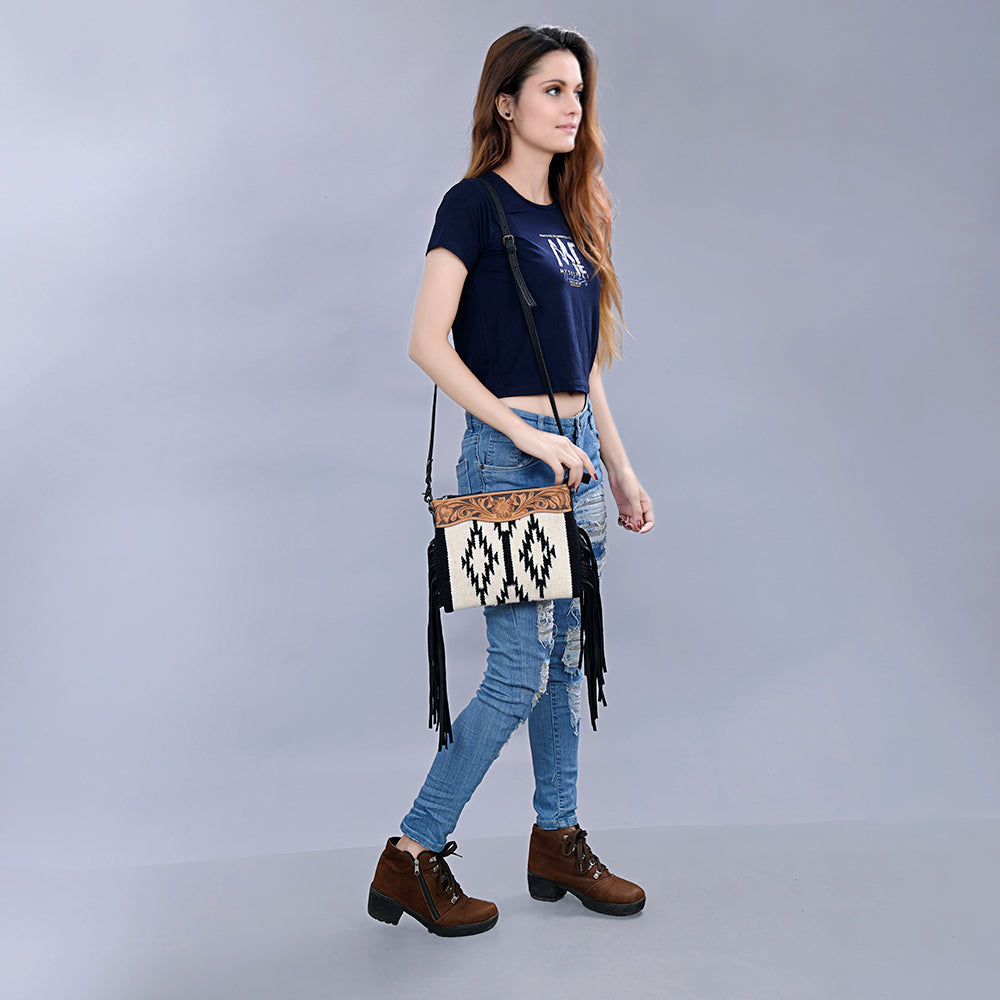 American Darling Cross Body Hand Tooled Saddle Blanket Genuine Leather Women Bag Western Handbag Purse
