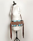 American Darling Small Crossbody Hand Tooled Saddle Blanket Genuine Leather women bag western handbag purse