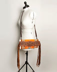 American Darling Small Crossbody Hand Tooled Saddle Blanket Genuine Leather women bag western handbag purse
