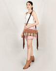 American Darling Small Crossbody Hand Tooled Saddle Blanket Genuine Leather women bag western handbag purse