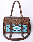 American Darling Tote Hand Tooled Hair On Genuine Leather Women Bag Western Handbag Purse