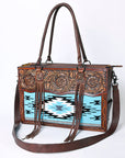 American Darling Tote Hand Tooled Hair On Genuine Leather Women Bag Western Handbag Purse