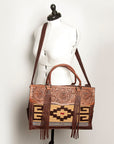 American Darling Tote Hand Tooled Hair On Genuine Leather Women Bag Western Handbag Purse