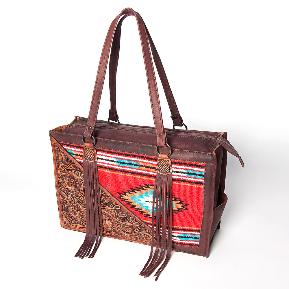 American Darling Hand Tooled Hair On Genuine Leather Women Bag Western Handbag Purse