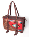 American Darling Hand Tooled Hair On Genuine Leather Women Bag Western Handbag Purse