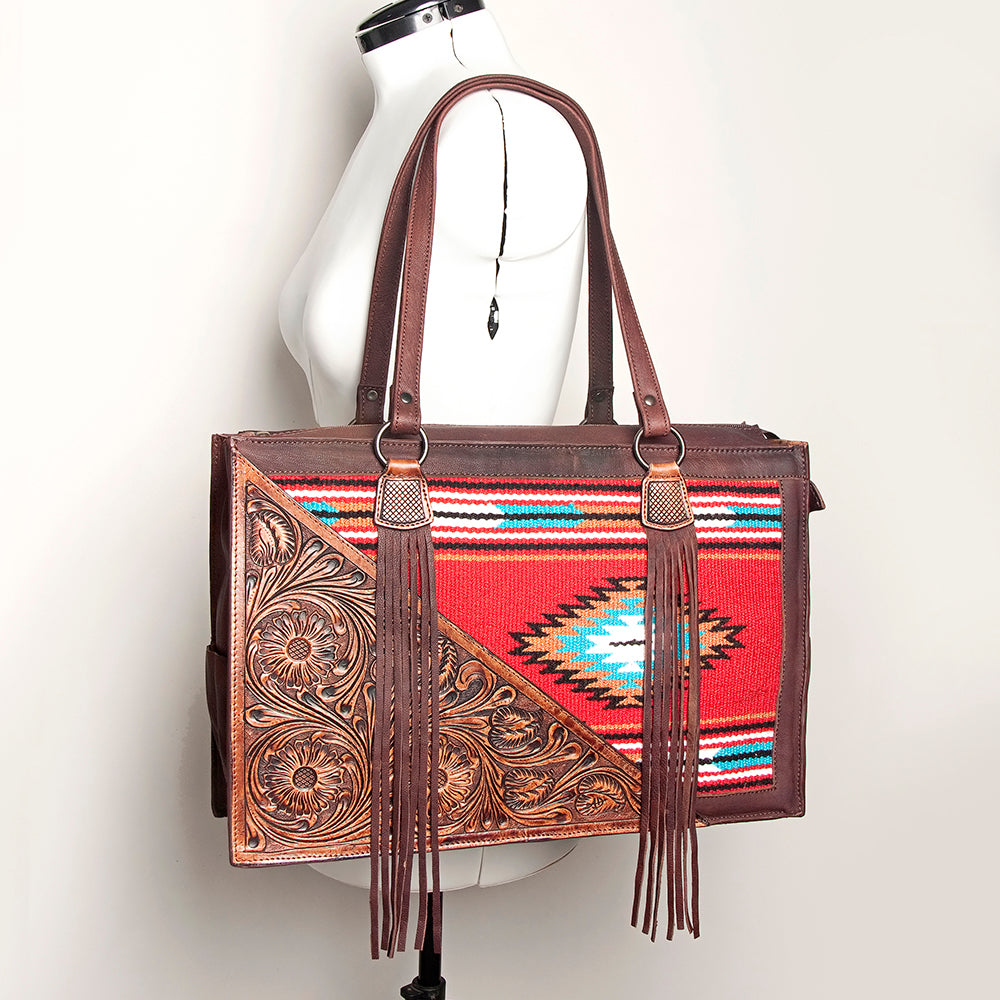 American Darling Hand Tooled Hair On Genuine Leather Women Bag Western Handbag Purse