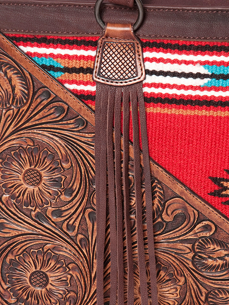 American Darling Hand Tooled Hair On Genuine Leather Women Bag Western Handbag Purse