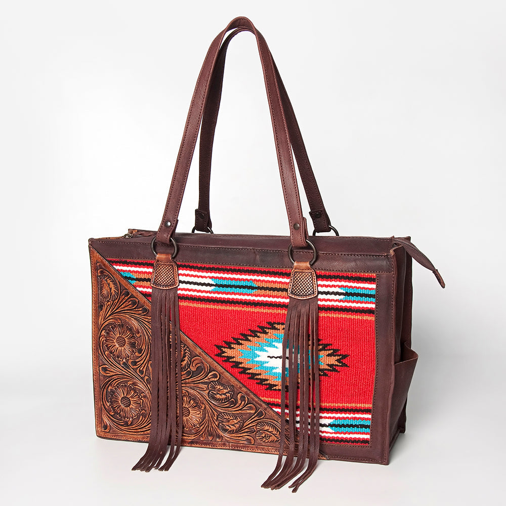 American Darling Hand Tooled Hair On Genuine Leather Women Bag Western Handbag Purse