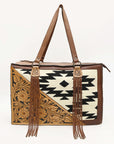 American Darling Hand Tooled Hair On Genuine Leather Women Bag Western Handbag Purse