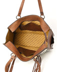 American Darling Hand Tooled Hair On Genuine Leather Women Bag Western Handbag Purse