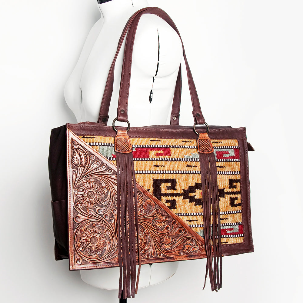 American Darling Hand Tooled Hair On Genuine Leather Women Bag Western Handbag Purse
