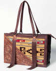 American Darling Hand Tooled Hair On Genuine Leather Women Bag Western Handbag Purse