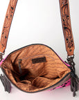 American Darling Signature Crossbody Hand Tooled Saddle Blanket Genuine Leather Women Bag Western Handbag Purse