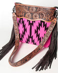 American Darling Signature Crossbody Hand Tooled Saddle Blanket Genuine Leather Women Bag Western Handbag Purse