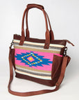 American Darling TOTE Upcycled Wool Genuine Leather women bag western handbag purse