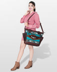 American Darling TOTE Upcycled Wool Genuine Leather women bag western handbag purse