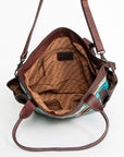 American Darling TOTE Upcycled Wool Genuine Leather women bag western handbag purse