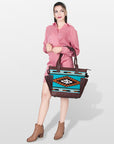 American Darling TOTE Upcycled Wool Genuine Leather women bag western handbag purse