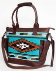 American Darling TOTE Upcycled Wool Genuine Leather women bag western handbag purse