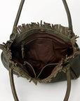 Never Mind Nmbgm110B Tote Vintage Handmade Genuine Cowhide Leather Women Bag Western Handbag Purse