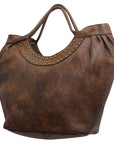 Never Mind Nmbgm101C Tote Vintage Handmade Genuine Cowhide Leather Women Bag Western Handbag Purse