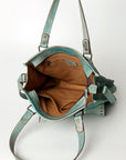 Never Mind Nmbg111C Tote Vintage Handmade Genuine Cowhide Leather Women Bag Western Handbag Purse