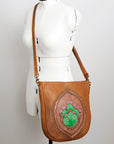 American Darling Large Crossbody Hand Tooled Genuine Leather women bag western handbag purse