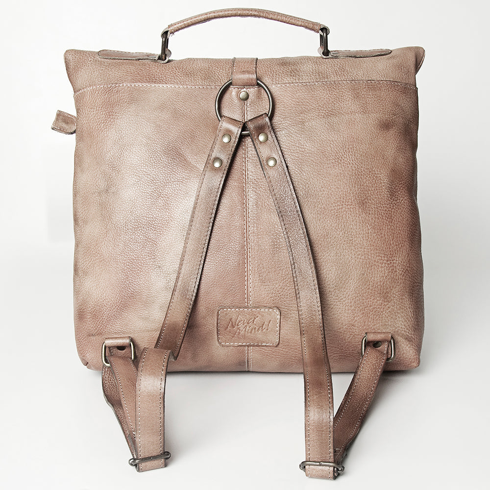 Never Mind Nmbg134B Backpack Vintage Handmade Genuine Cowhide Leather Women Bag Western Handbag Purse