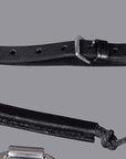 Bar H Equine Med Port Stainless Steel 3-Ring Combination Elevator Bit w/ leather strap