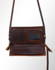 American Darling Organiser Hair-On Hand Tooled Genuine Leather Women Bag Western Handbag Purse