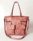 Never Mind Nmbg124A Tote Vintage Handmade Genuine Cowhide Leather Women Bag Western Handbag Purse