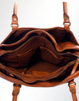 Spaghetti Western Swc131Cg Tote Vintage Handmade Drum Dyed Genuine European Cowhide Leather Women Bag Western Handbag Purse
