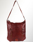 Spaghetti Western Swc142Acg Hobo Vintage Handmade Drum Dyed Genuine European Cowhide Leather Women Bag Western Handbag Purse
