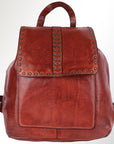 Spaghetti Western Swc145Acg Backpack Vintage Handmade Drum Dyed Genuine European Cowhide Leather Women Bag Western Handbag Purse