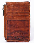 Spaghetti Western Swc146Acg Card-Holder Vintage Handmade Drum Dyed Genuine European Cowhide Leather Women Bag Western Handbag Purse