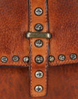 Spaghetti Western Swc155Tan Envelope Vintage Handmade Drum Dyed Genuine European Cowhide Leather Women Bag Western Handbag Purse