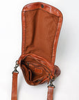Spaghetti Western Swc160Cg Cross Body I Vintage Handmade Drum Dyed Genuine European Cowhide Leather Women Bag Western Handbag Purse