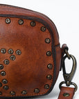 Spaghetti Western Swc166Cg Small Crossbody Vintage Handmade Drum Dyed Genuine European Cowhide Leather Women Bag Western Handbag Purse