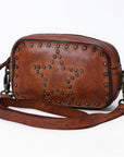 Spaghetti Western Swc166Cg Small Crossbody Vintage Handmade Drum Dyed Genuine European Cowhide Leather Women Bag Western Handbag Purse