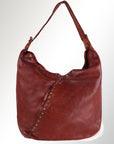 Spaghetti Western Swc176Cg Hobo Vintage Handmade Drum Dyed Genuine European Cowhide Leather Women Bag Western Handbag Purse