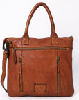 Spaghetti Western Swc179Cg Tote Vintage Handmade Drum Dyed Genuine European Cowhide Leather Women Bag Western Handbag Purse
