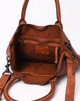 Spaghetti Western Swc179Cg Tote Vintage Handmade Drum Dyed Genuine European Cowhide Leather Women Bag Western Handbag Purse