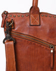 Spaghetti Western Swc179Cg Tote Vintage Handmade Drum Dyed Genuine European Cowhide Leather Women Bag Western Handbag Purse