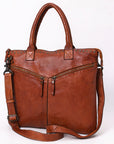 Spaghetti Western Swc179Cg Tote Vintage Handmade Drum Dyed Genuine European Cowhide Leather Women Bag Western Handbag Purse