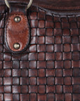 Spaghetti Western Swc182Brn Tote Vintage Handmade Drum Dyed Genuine European Cowhide Leather Women Bag Western Handbag Purse